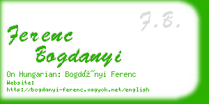 ferenc bogdanyi business card